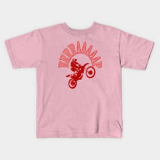 Brrraaaaap Dirtbike Motocross Design In Red Kids T-Shirt